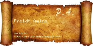 Preidt Amina névjegykártya